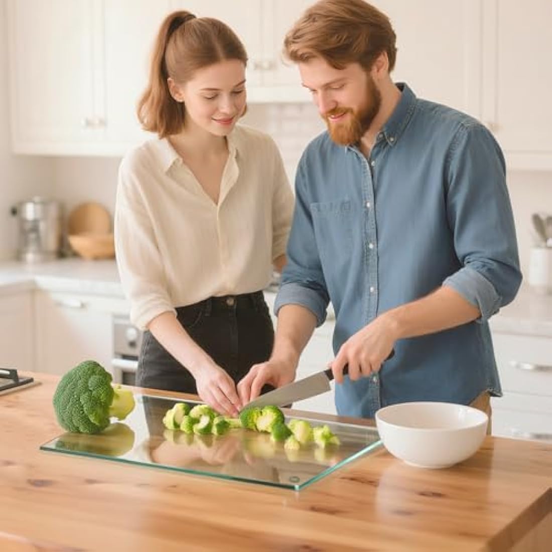 Hacaroa 4 Pack Tempered Glass Cutting Board – Non-Slip Clear Chopping Board
