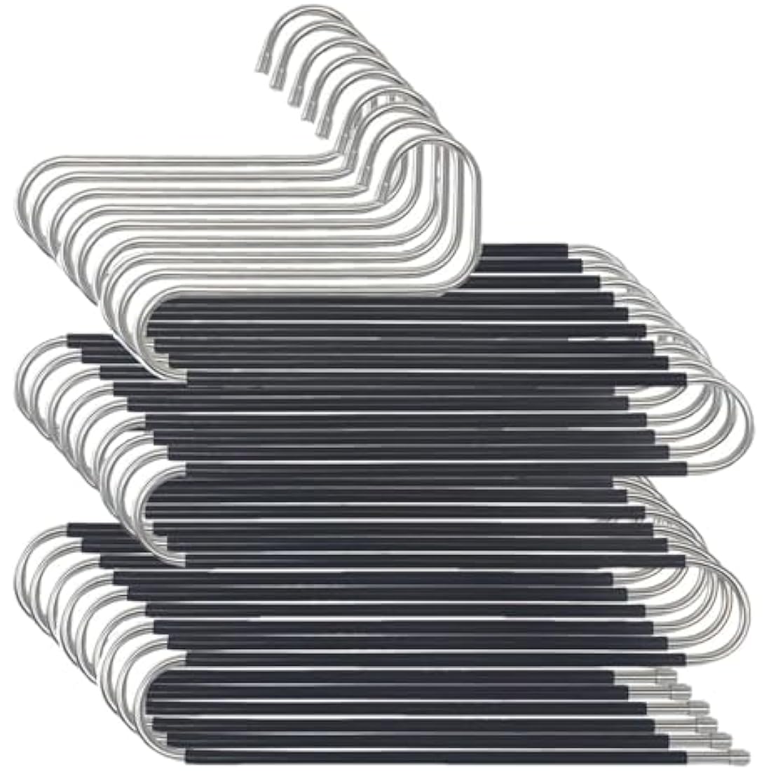 Skroad 10-Pack S-Type Stainless Steel Pants Hangers, Space Saving Organizers