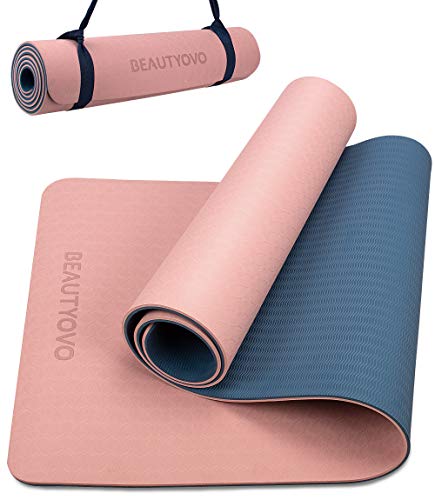Jolof Store Non-Slip Yoga Mat – 8mm Extra Thick TPE with Carry Strap