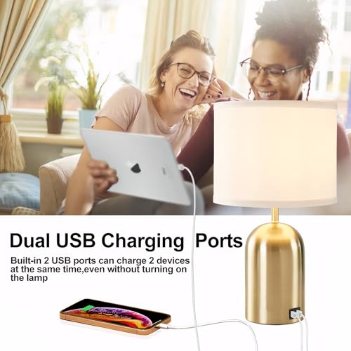 GyroVu Touch Control Bedside Lamp | 3-Way Dimmable USB Table Lamp