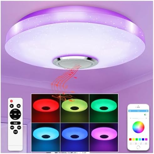 36W RGB LED Ceiling Light with Bluetooth Speaker & App