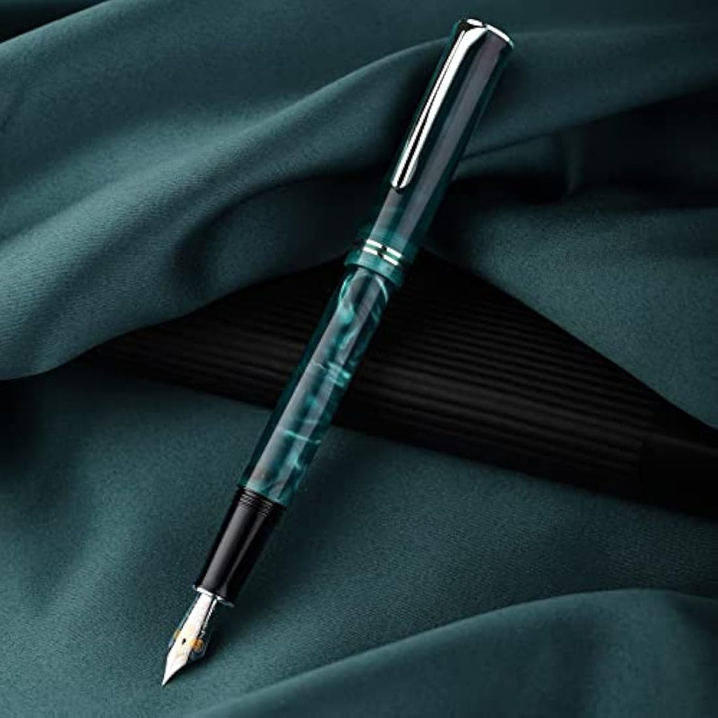 Hongdian N2 Fountain Pen – Teal Blue Acrylic Iridium Extra Fine Nib