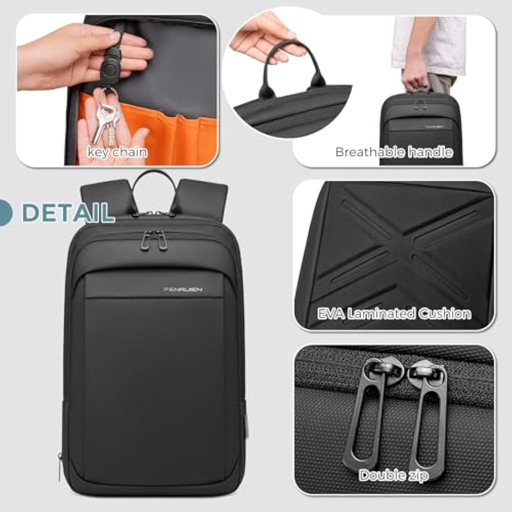Fenruien Expandable Business Laptop Backpack | 15.6 Inch Water-Resistant