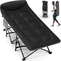 Overmont 28" Extra Wide Folding Camping Cot – Padded Heavy Duty Bed