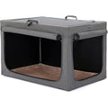 Petsfit Portable Soft Dog Crate – Small Grey Travel Kennel with Mat