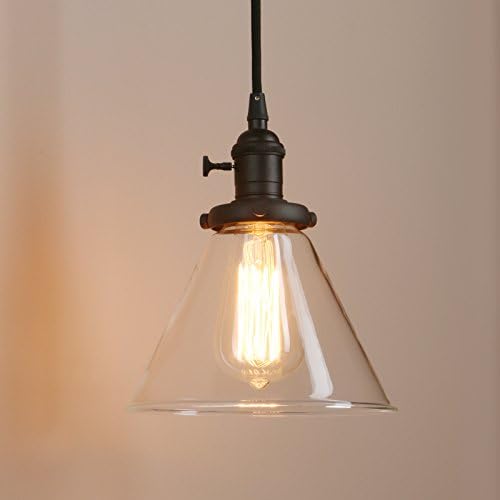 Industrial 3-Light Glass Pendant Chandelier – Black Metal
