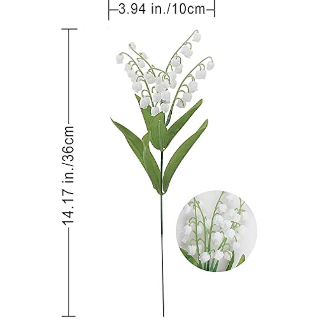 Jolof Store Lily of the Valley Artificial Flowers – 12Pcs UV Resistant White