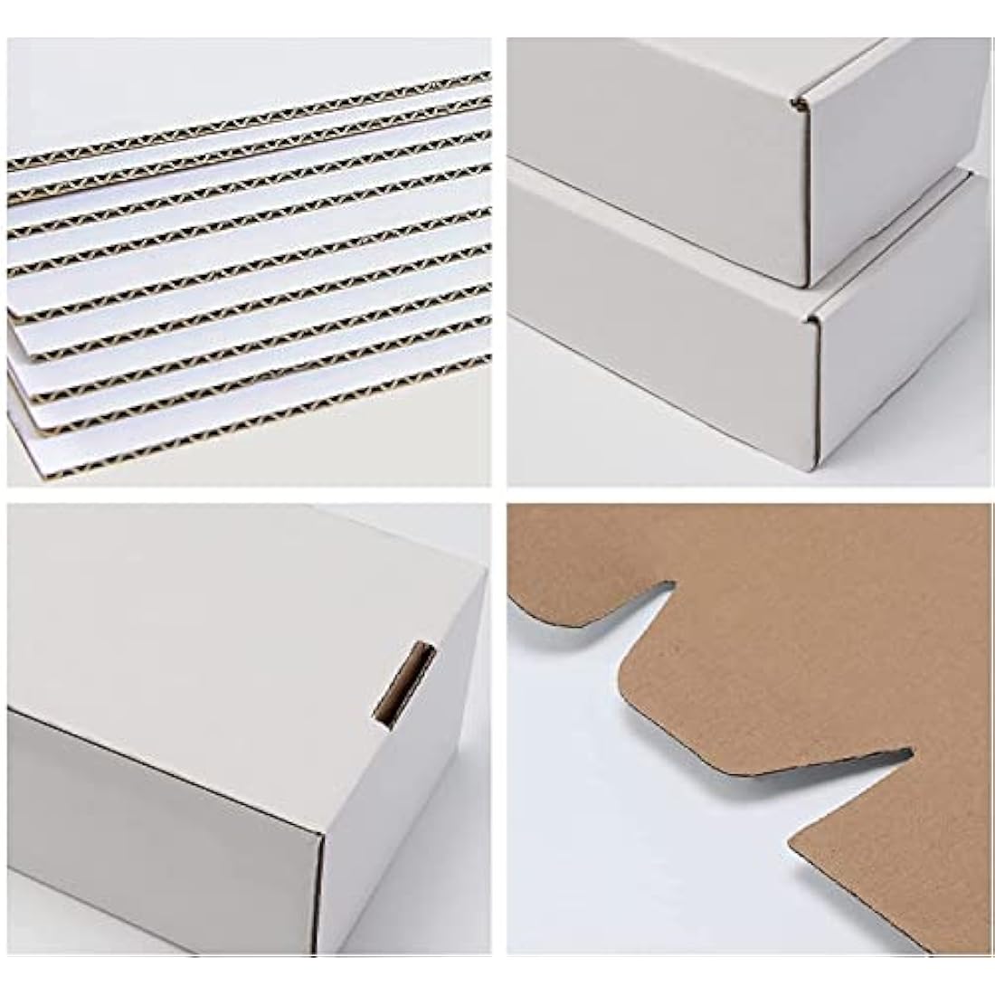 Jolof Store 6x4x3 White Corrugated Shipping Boxes - 25 Pack Mailers
