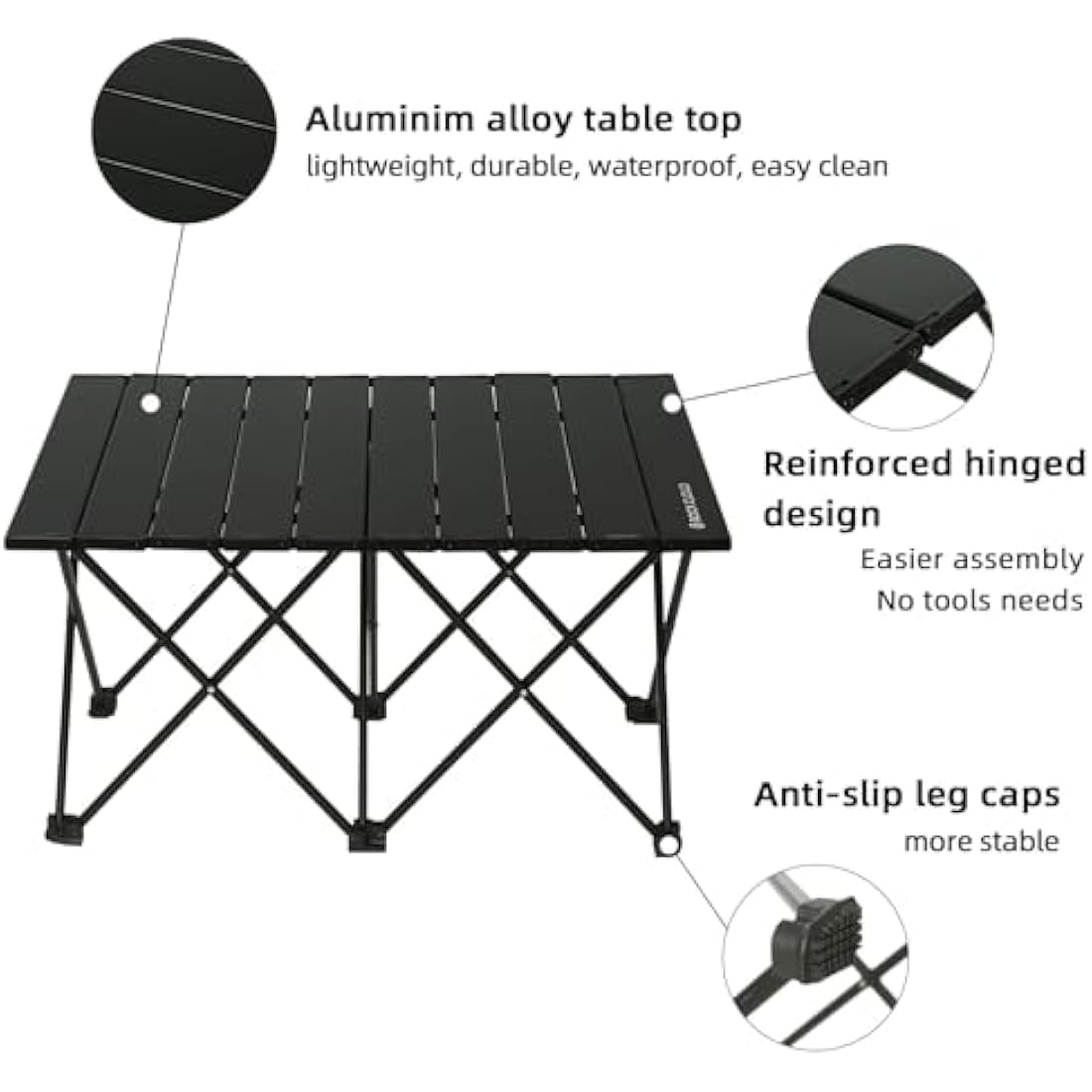 Rock Cloud Ultralight Aluminum Camping Table | Portable Folding Beach Table
