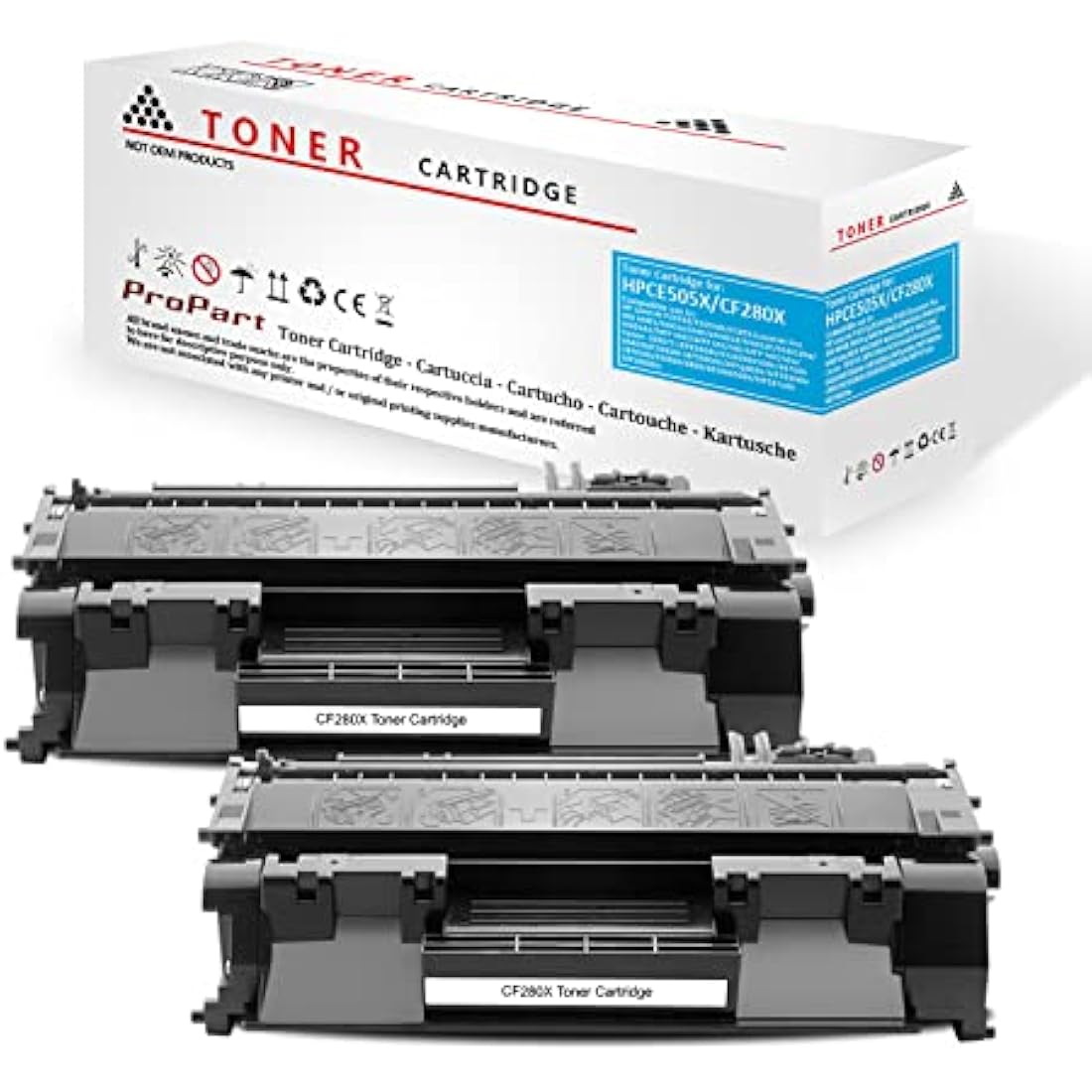 BeOne 80X CF280X High-Yield Black Toner Cartridges for LaserJet Pro 400, 2-Pack