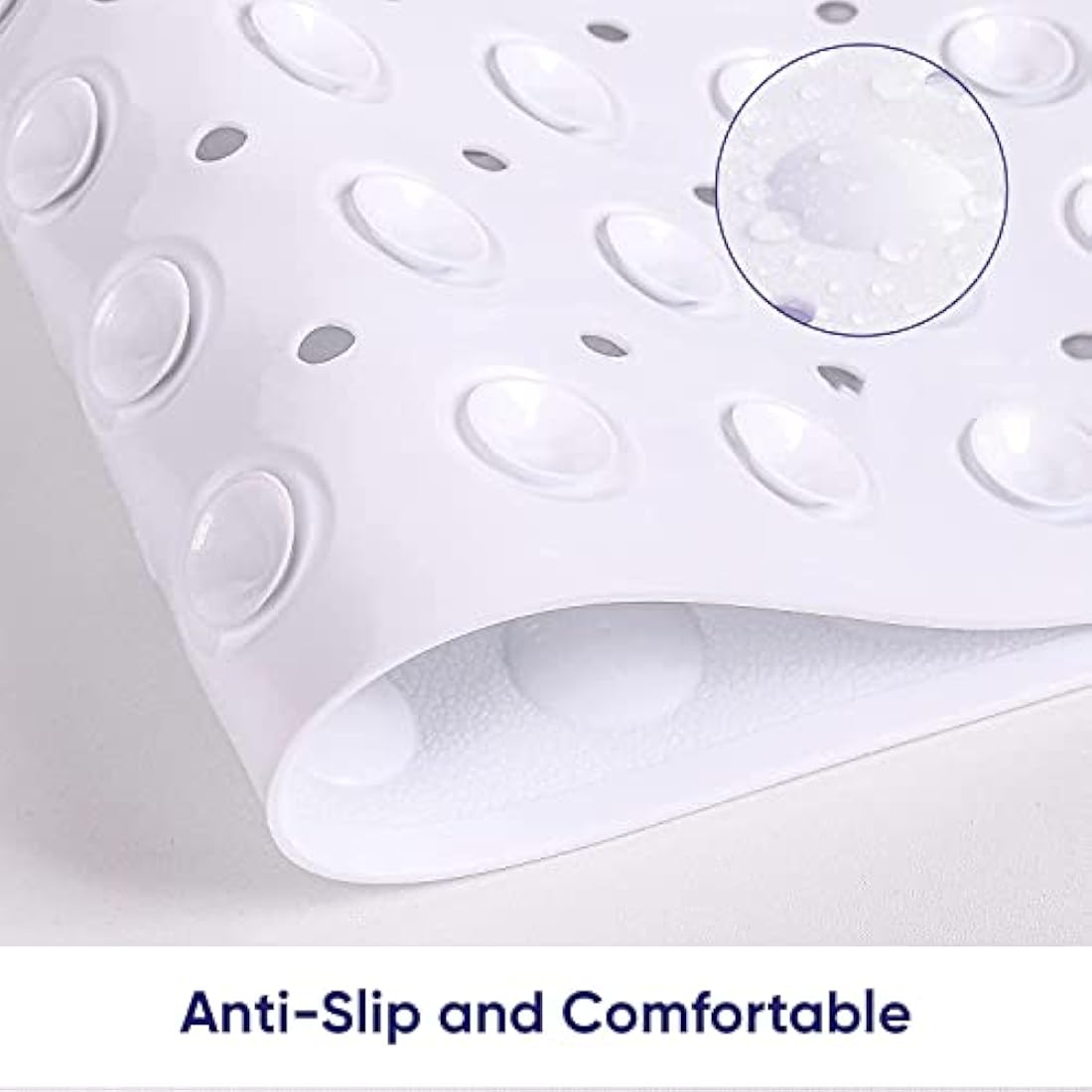 Non-Slip Shower Bath Mat - Anti-Mould PVC Rubber (100x40cm)