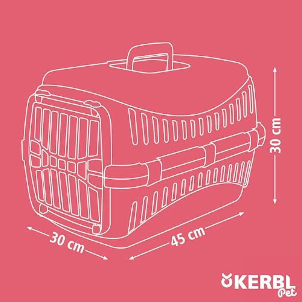 Kerbl Expedition Pet Transport Box | Plastic Door | 45x30x30cm - Creme