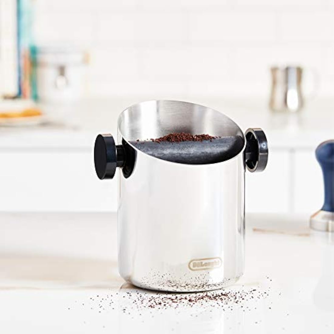 De'Longhi Coffee Knock Box – Stainless Steel Espresso Grounds Bin