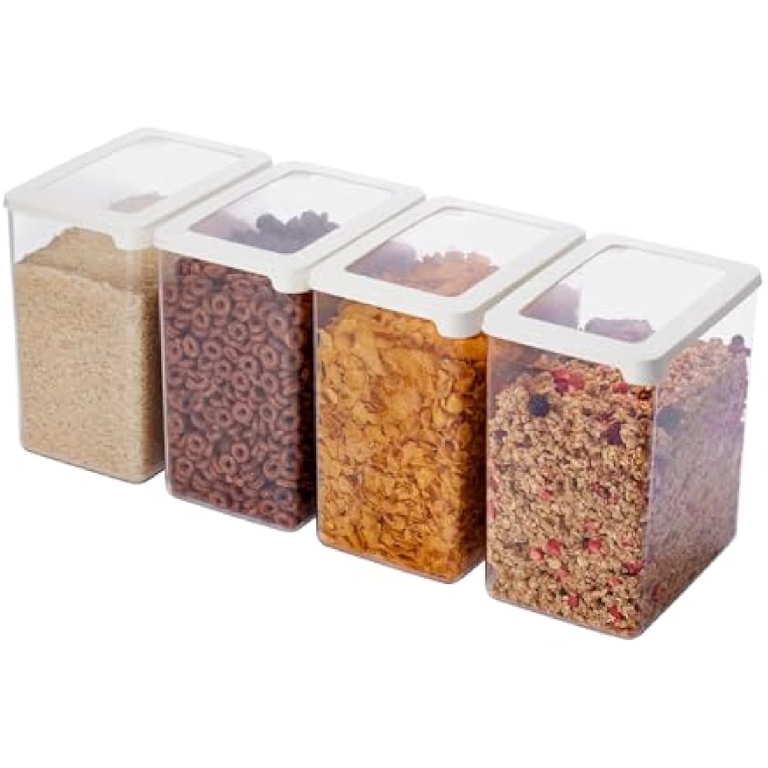 SmartStore Airtight Dry Food Containers – 3.5L Bio-Based Plastic Set of 4