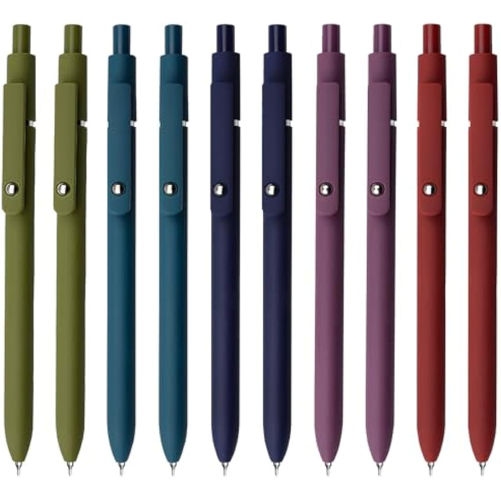 UIXJODO 0.5mm Black Gel Pens – 10 Pcs Retractable Fine Point Pens