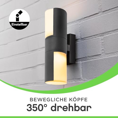 LUTEC Cyra LED Outdoor Wall Light – 350° Rotatable Anthracite Aluminium