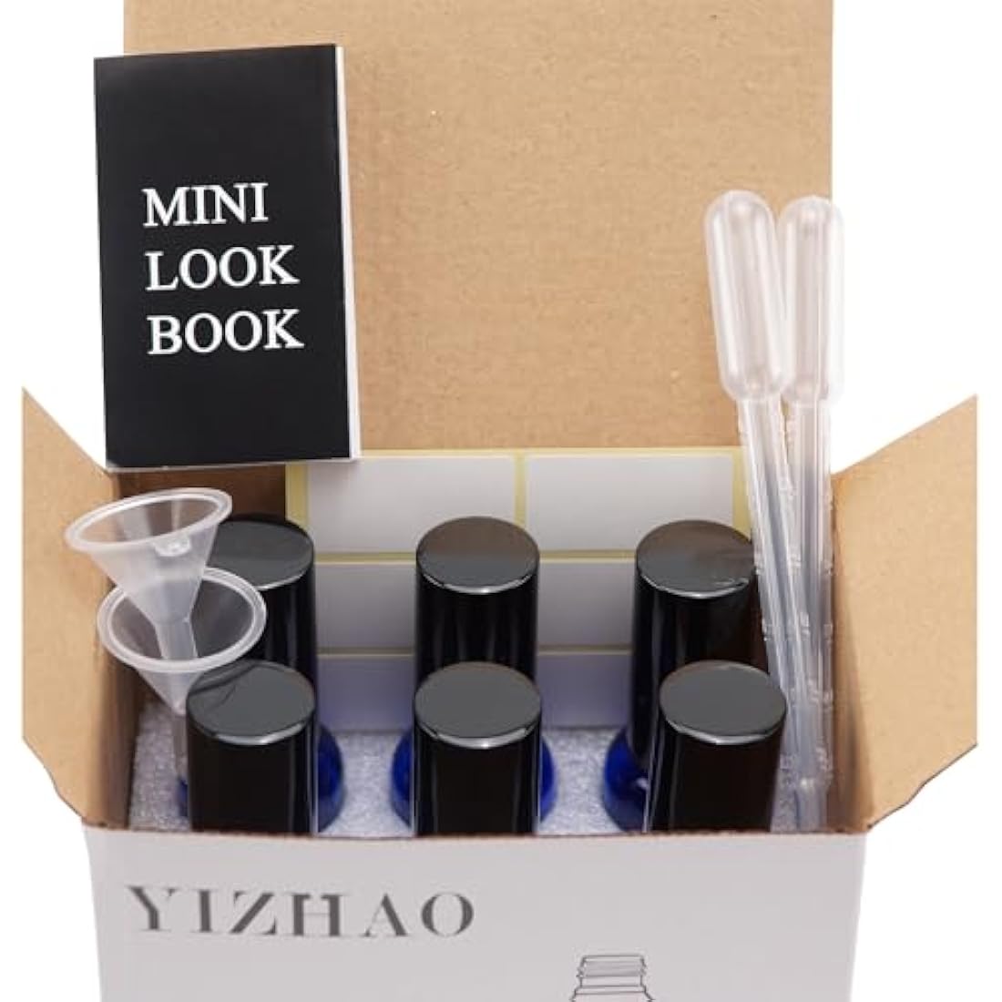 Amber Glass Fine Mist Spray Bottles for Essential Oils – 6 Pack