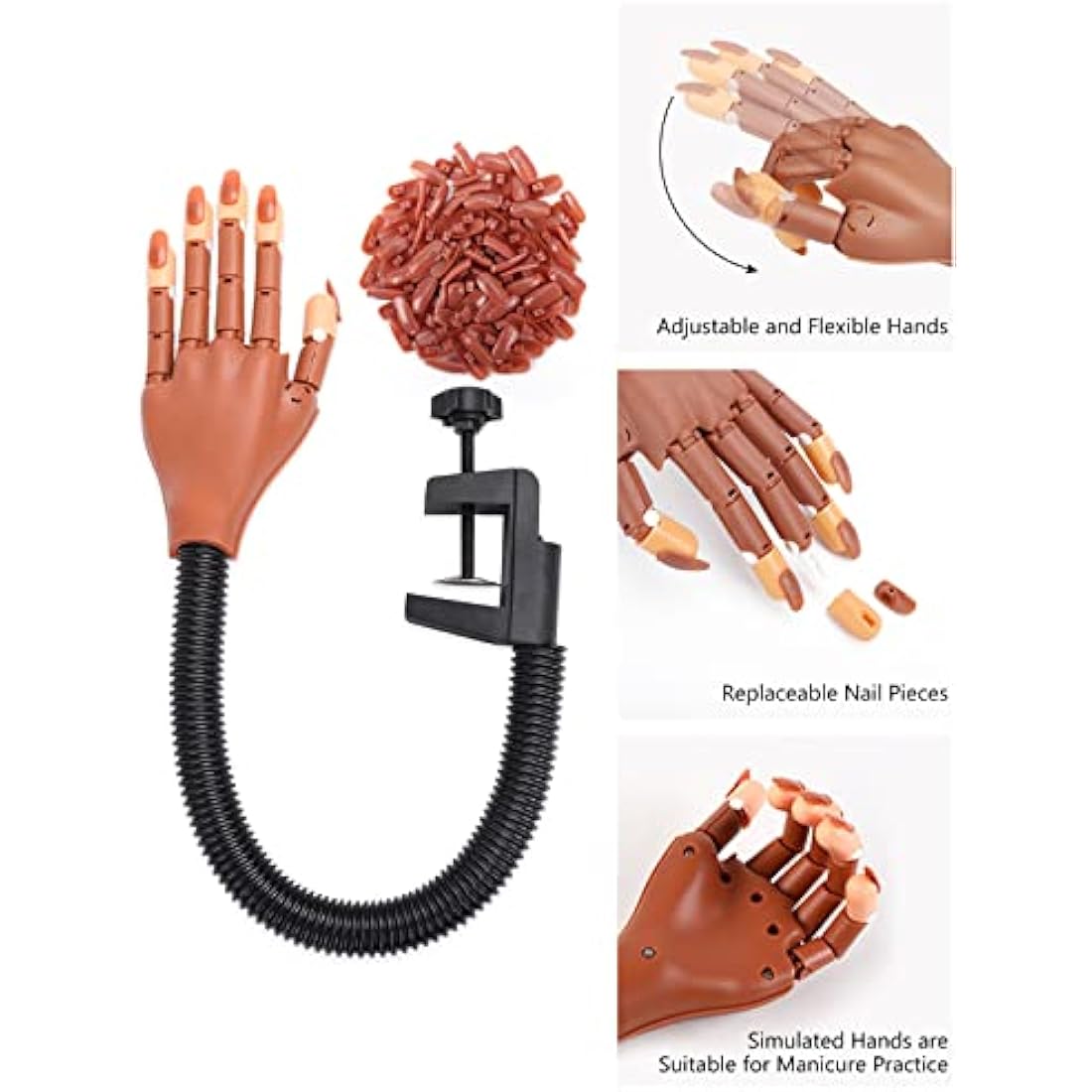 Acrylic Nail Practice Hand – Flexible Manicure Model