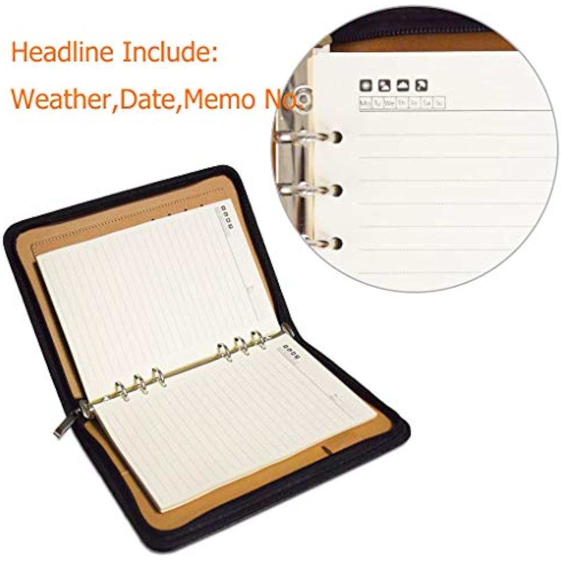 SAYEEC A5 PU Leather Executive Portfolio – Refillable Business Notebook