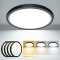 Zemty 4-Pack 15W LED Ceiling Light | IP44 Waterproof Flush Mount - Black