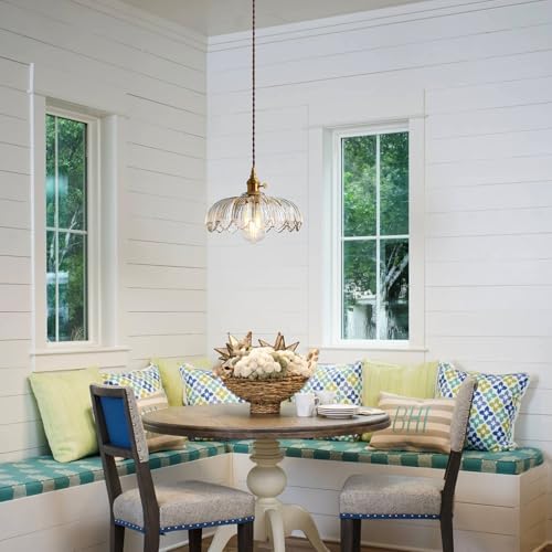 Jolof Store Vintage Glass Flower Pendant Light – Adjustable Hanging Lamp