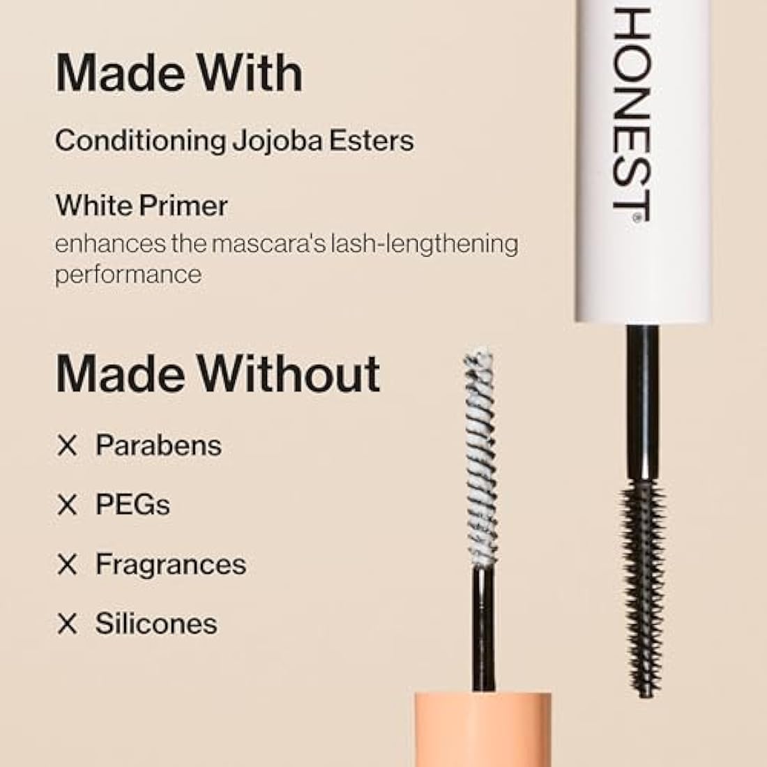 Honest Beauty 2-in-1 Extreme Length Mascara | Lash Primer & Volume