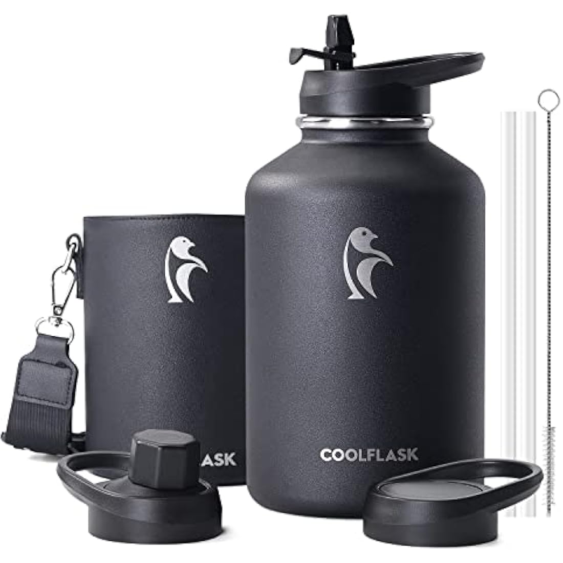 Coolflask 2L Insulated Water Bottle | Half Gallon Stainless Steel Jug