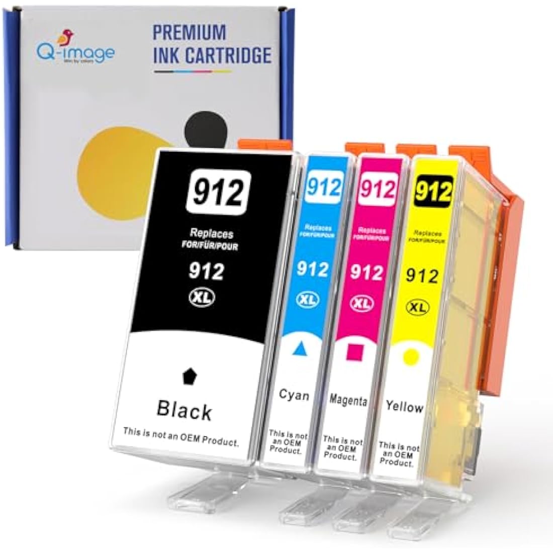 Q-image 912XL Ink Cartridges 4-Pack for HP OfficeJet 8012 8015 8022 8025