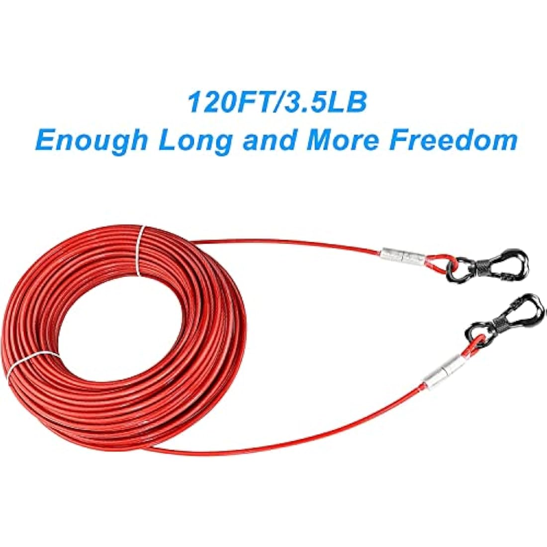 Dog Tie Out Cable – Reflective Galvanized Steel Lead Line