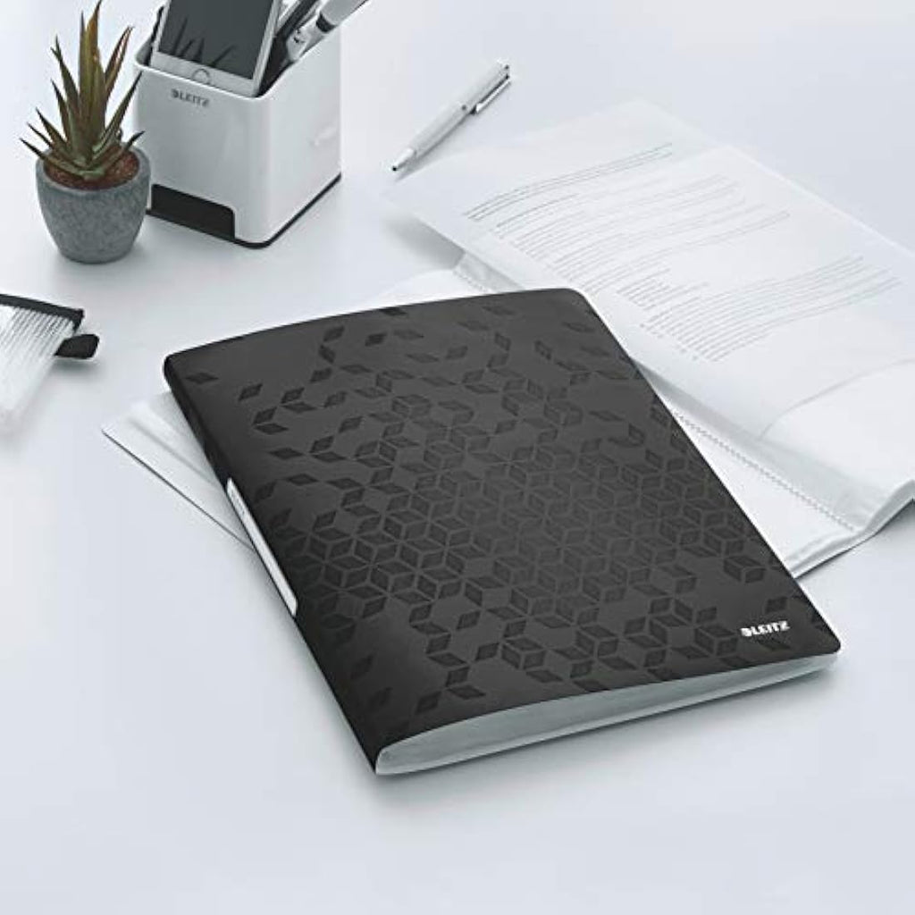 Leitz WOW A4 Display Book – 40 Pockets, 80 Sheet Capacity – Black