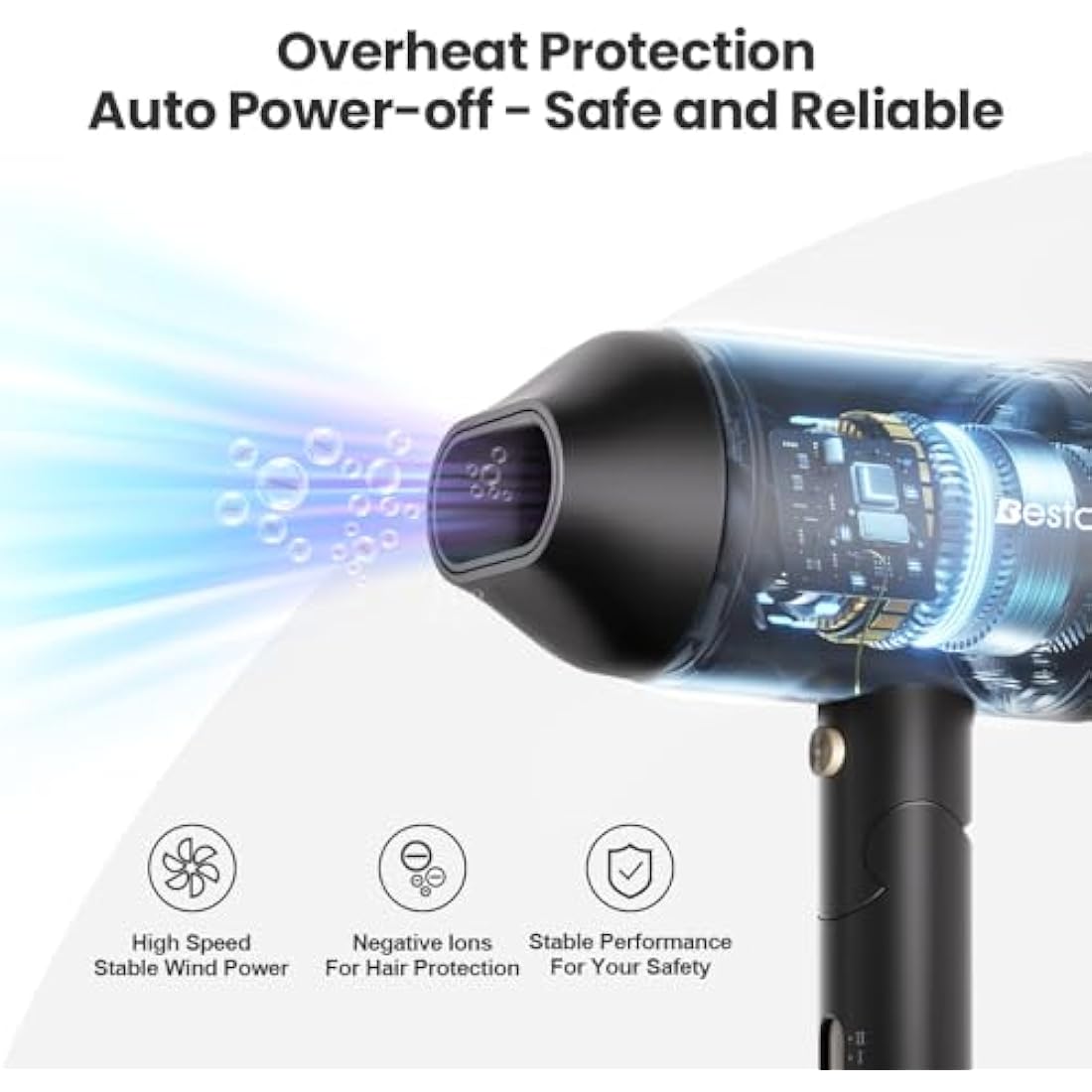Bestauty Ionic Travel Hair Dryer – 2000W Foldable Portable Hairdryer