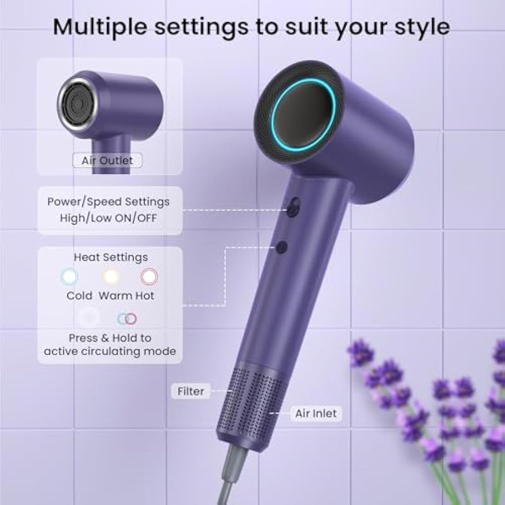 Jolof Store Ionic Hair Dryer – 110,000 RPM High Speed Brushless Motor