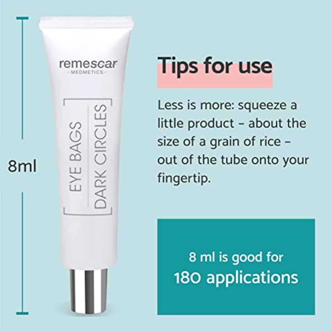 Remescar Eye Bags & Dark Circles Cream – Instant Puffy Eye Treatment 8ml
