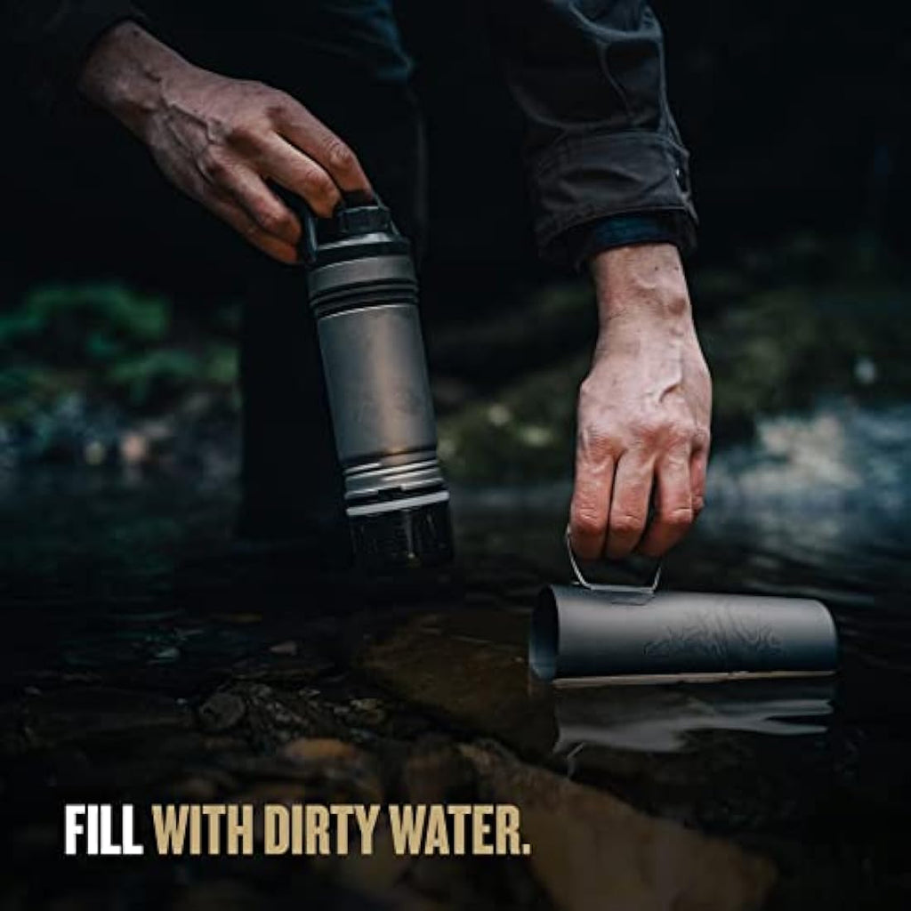 GRAYL UltraPress Titanium Water Purifier – Covert Black Survival Gear