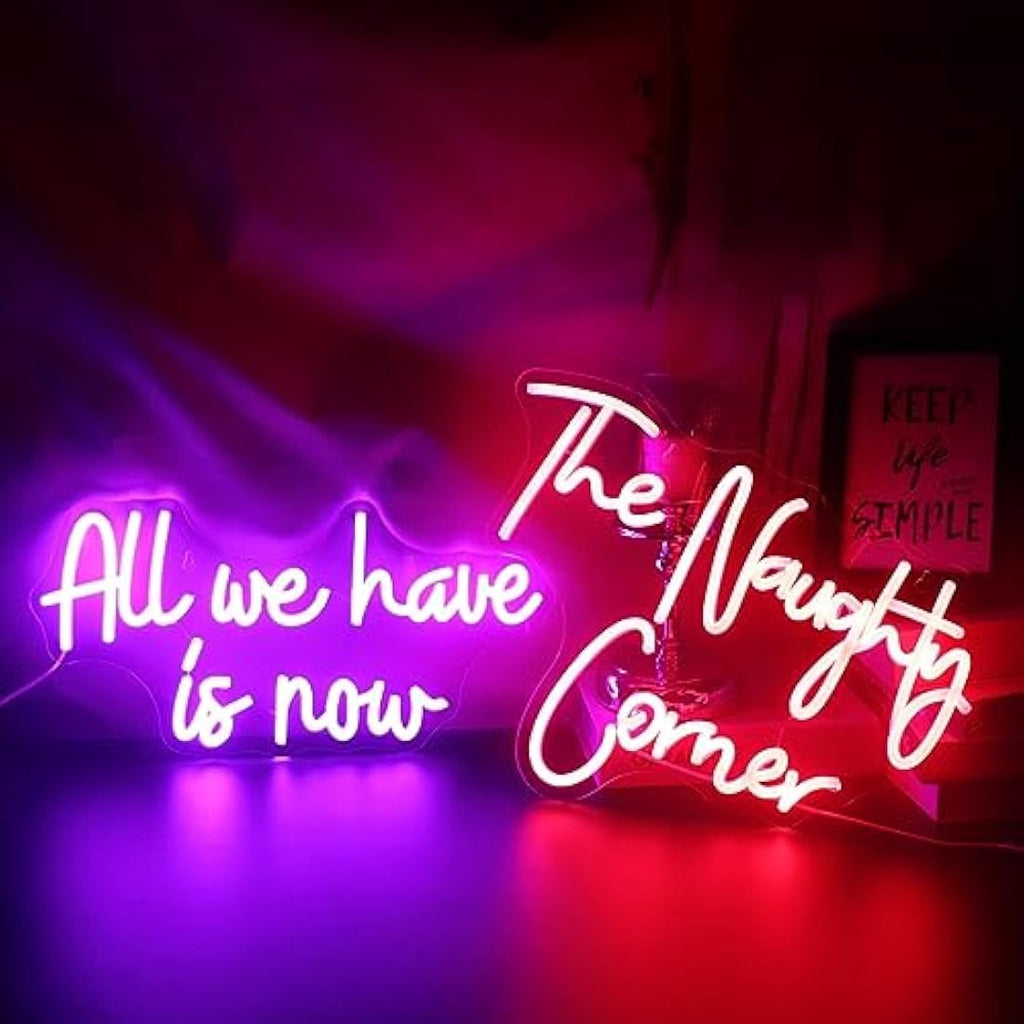 QiaoFei The Naughty Corner LED Neon Sign | USB Powered Wall Decor - Red