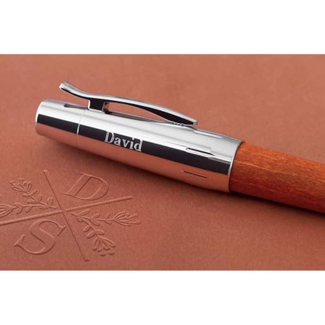 Faber-Castell E-Motion Fountain Pen – Pear Wood Brown, Medium Nib