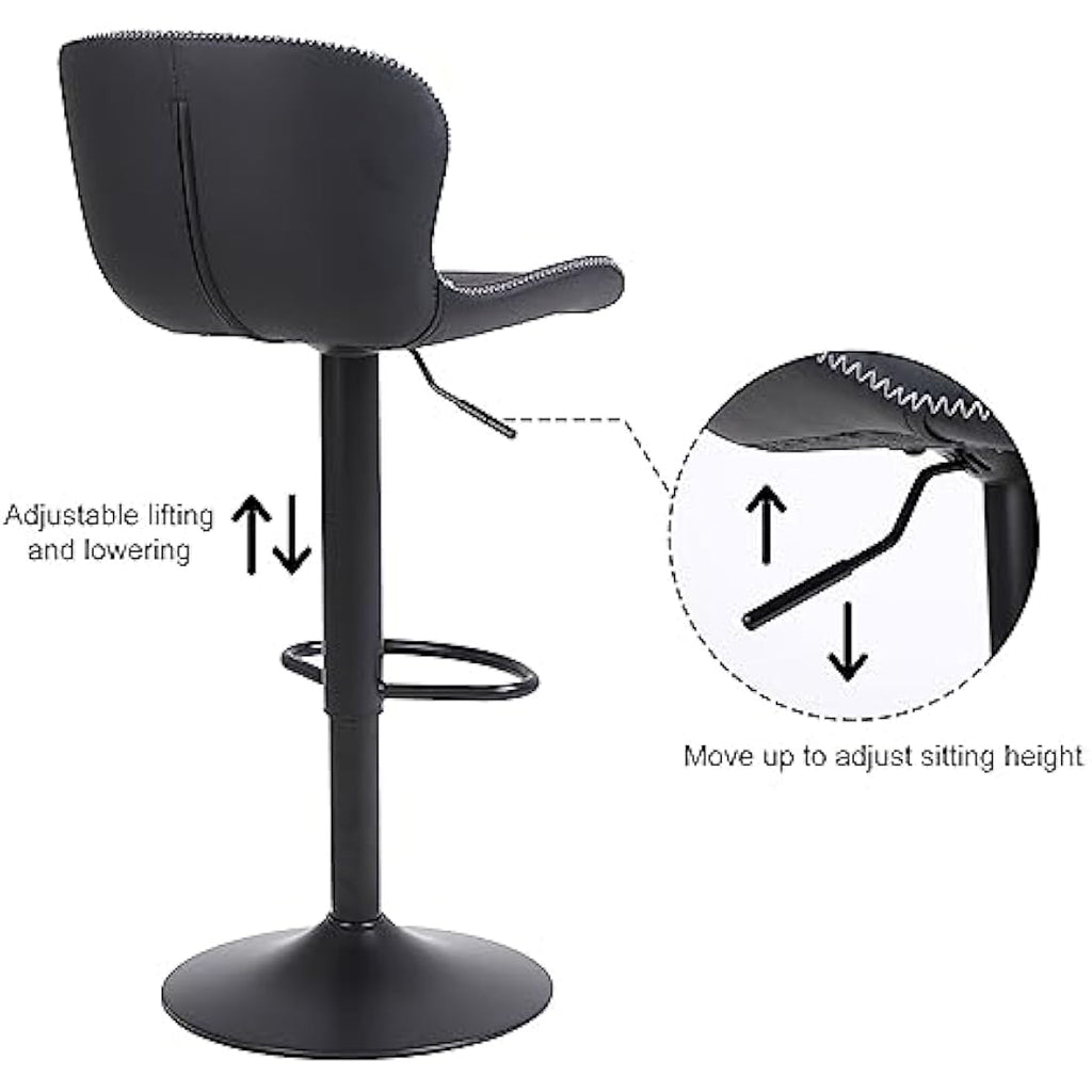 Jolof Store Swivel Bar Stools Set of 2 – Adjustable PU Leather Chairs