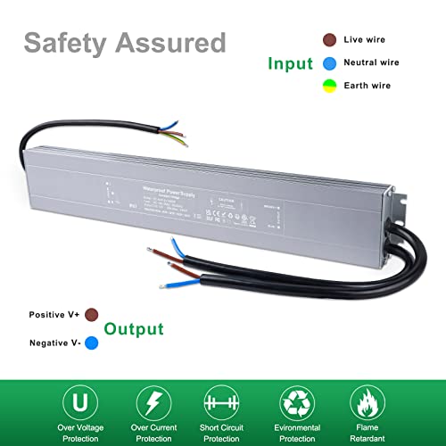REYLAX 12V LED Driver – 300W IP67 Waterproof Outdoor Power Supply