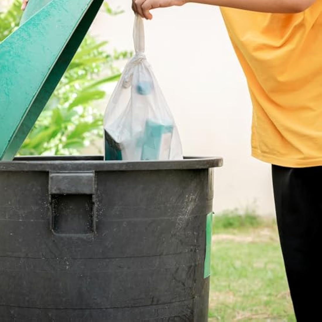Kordis 50L Tie Handle Swing Bin Liners – 120 Heavy Duty White Bags