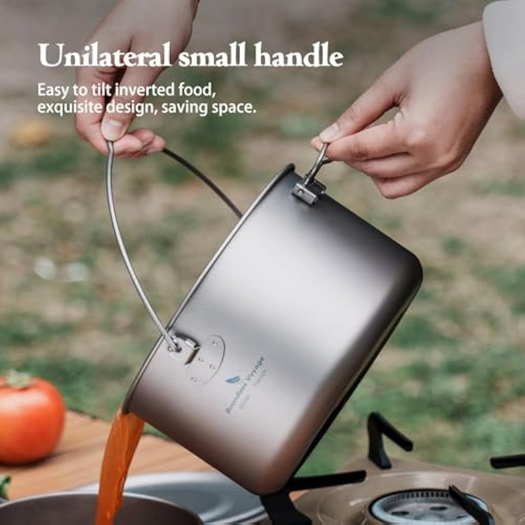 iBasingo 1.3L Titanium Hanging Pot | Ultralight Camping Cookware