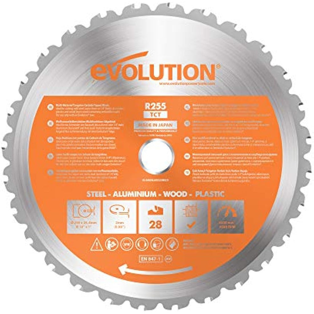 Evolution Rage 255mm Multipurpose TCT Saw Blade - 28 Tooth Carbide