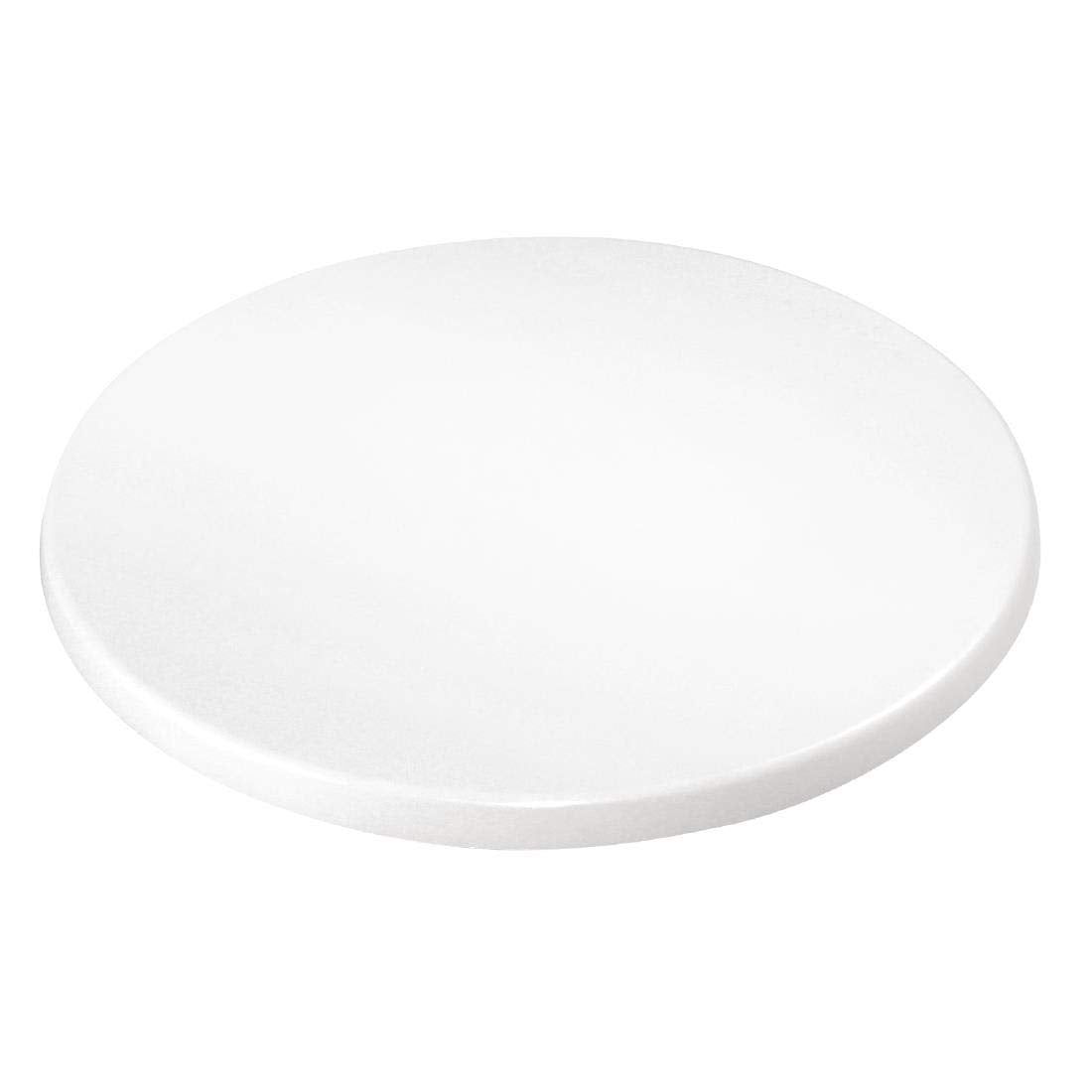 Bolero Round White Tabletop | 600mm Heat Resistant Woodchip Table Top