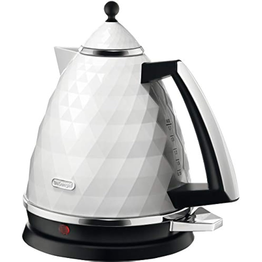 De'Longhi Brillante Electric Kettle – 1.7L Fast Boil White & Chrome