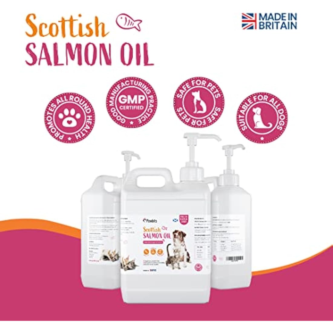 Pawbits Scottish Salmon Oil for Dogs & Cats – 5L Natural Omega 3 6 9