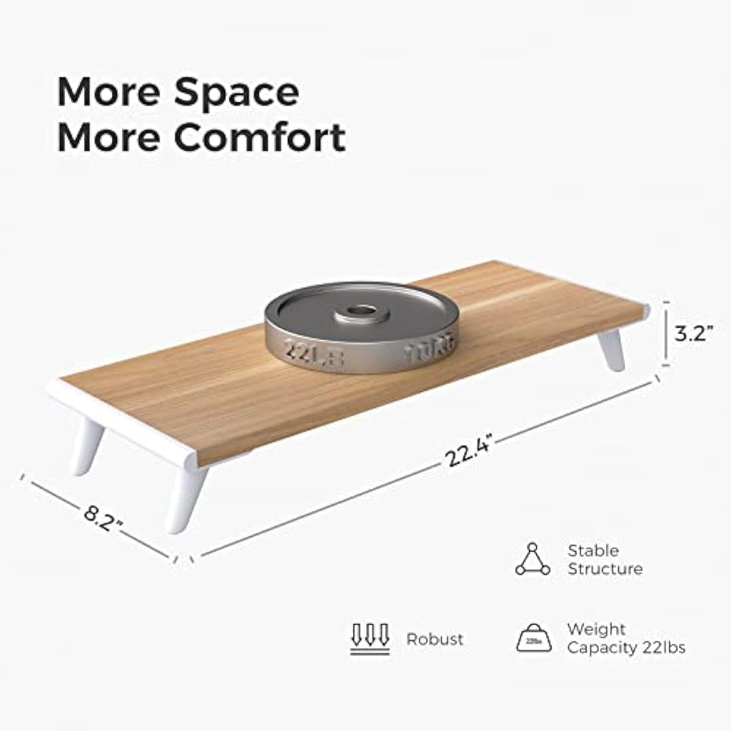 Loukin Monitor Stand Riser | 22.4" Large Ergonomic Desktop Shelf