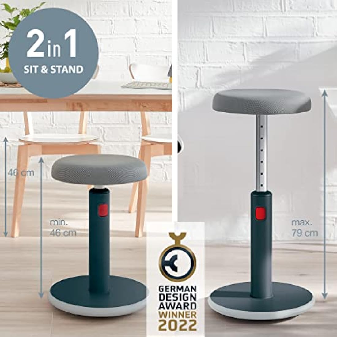 Leitz Ergo Cosy Active Stool – Ergonomic Height Adjustable Wobble Chair