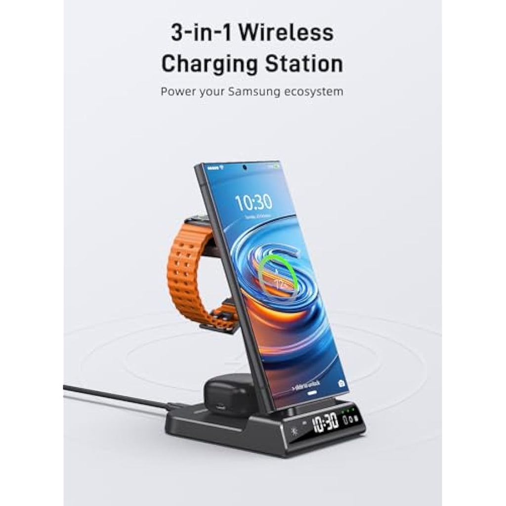 3-in-1 Wireless Charging Station for Samsung Galaxy S25 & Watch