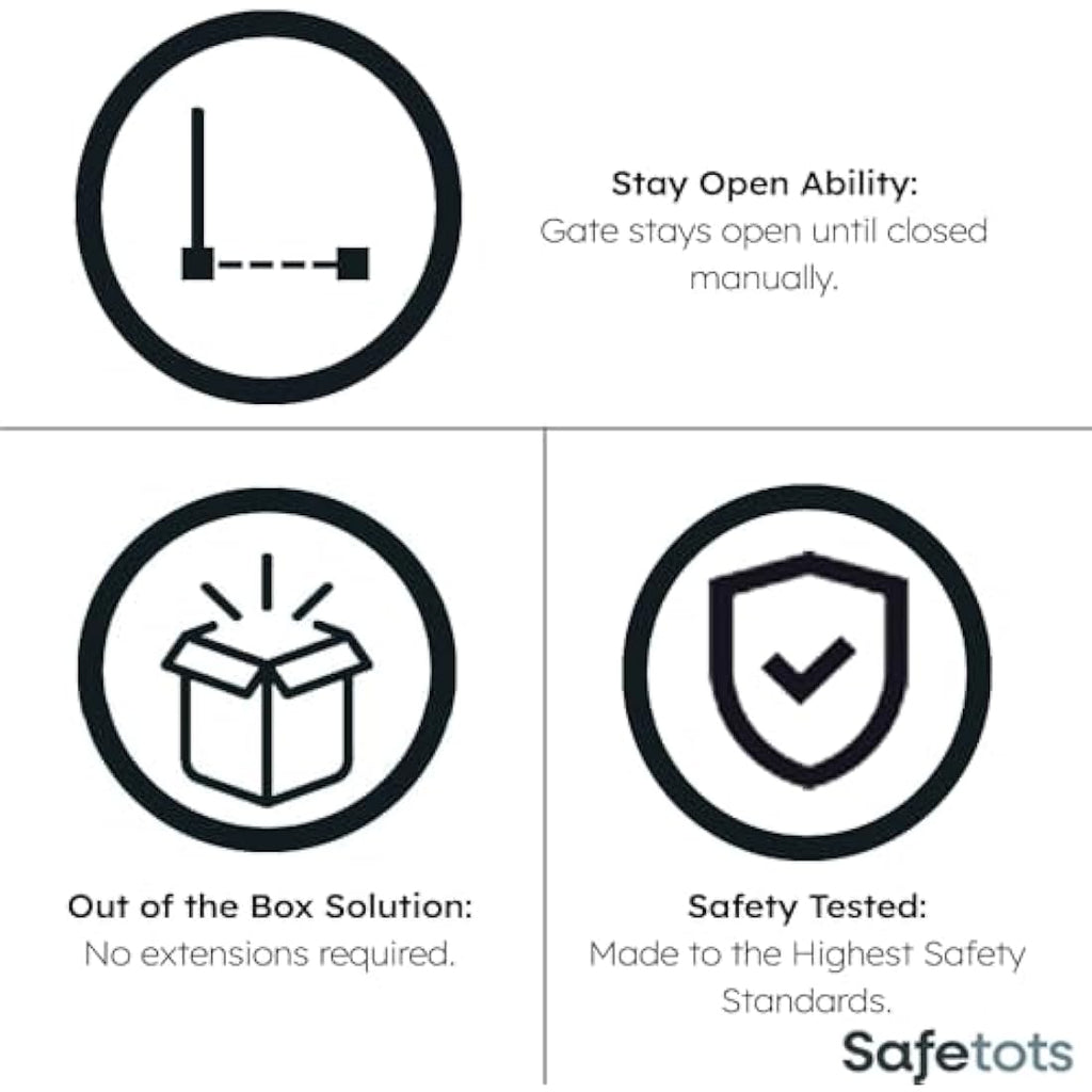 Safetots Extra Tall Narrow Metal Safety Gate | White, 68.5cm - 75cm