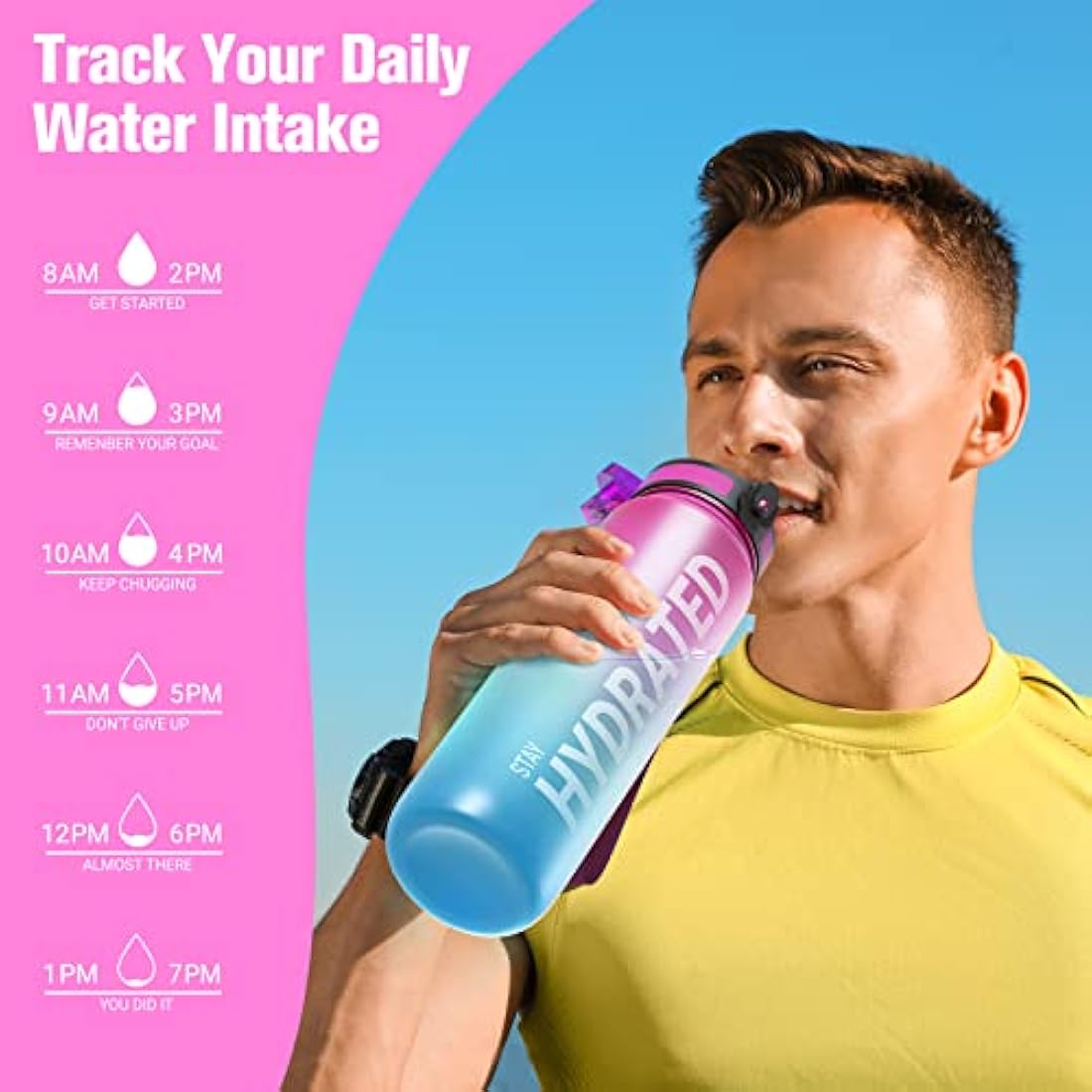 Sahara Sailor Motivational Water Bottle | 1L Tritan BPA Free Sport Flask