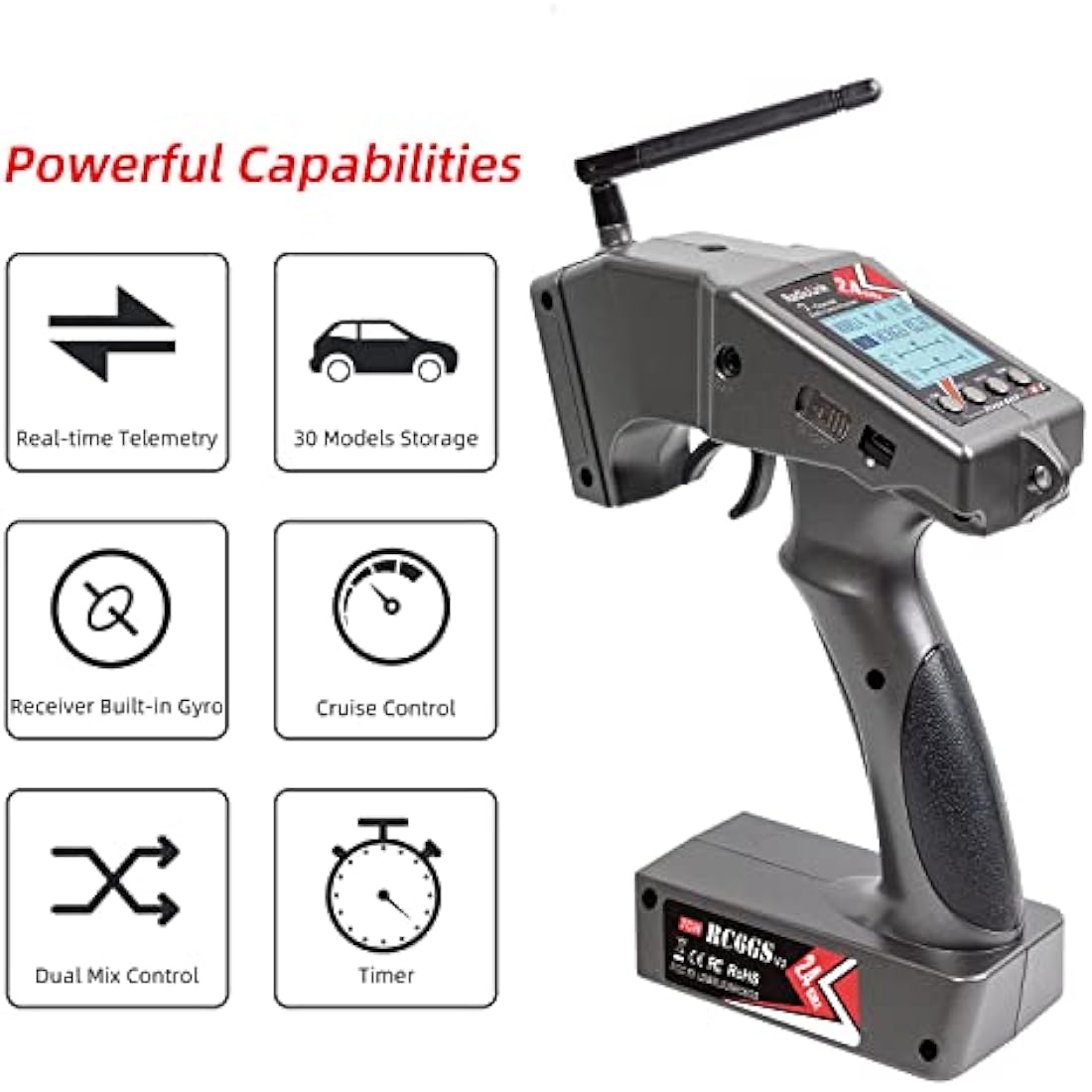 Radiolink RC6GS V3 7-Channel RC Transmitter & R7FG Gyro Receiver Kit